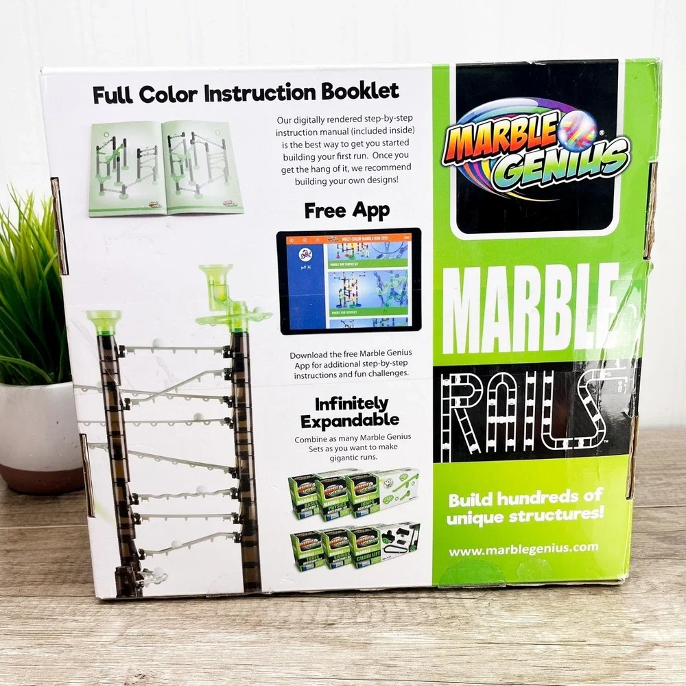 Marble Genius Marble Rails Super Set 170‎ Piece + 27 marbles - Marble Run